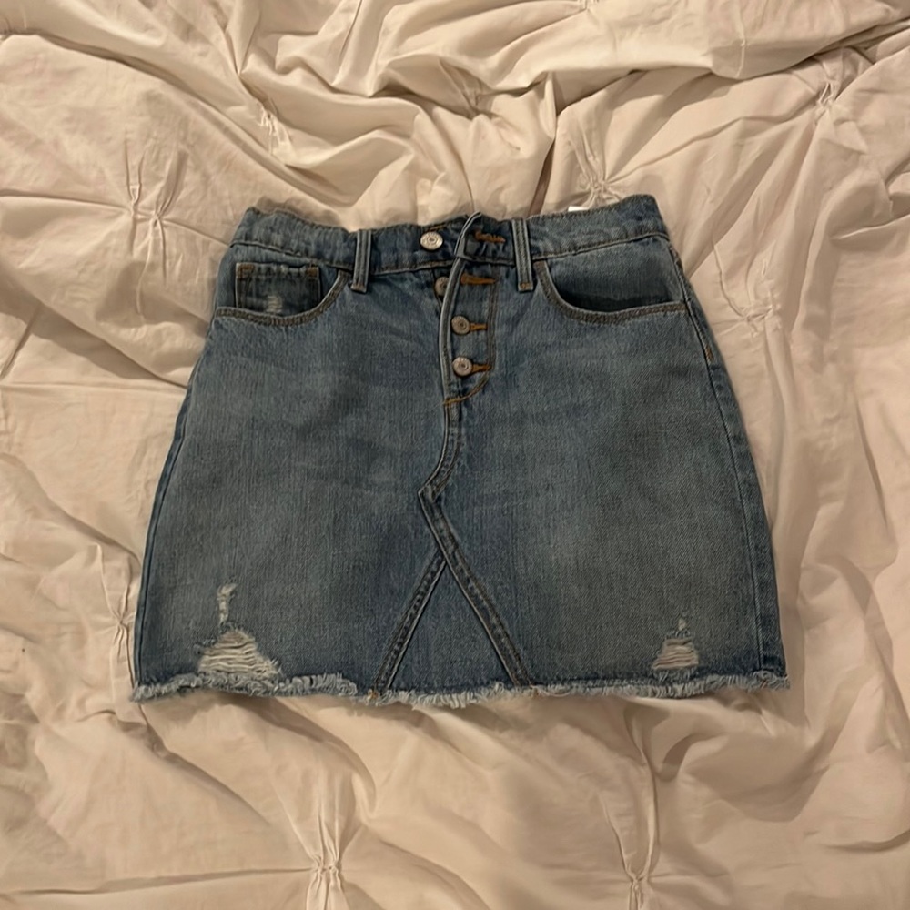 blue jean skirt